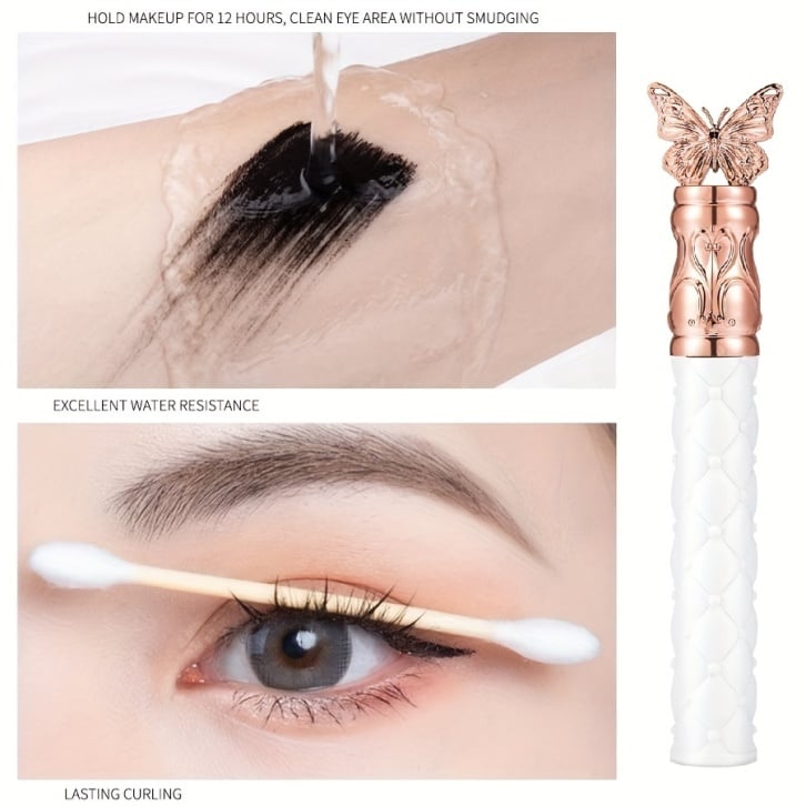 Tykk, Krøllete, Langvarig maskara, Vanntett, Svettebestandig, Forlengende, Ikke-flekket