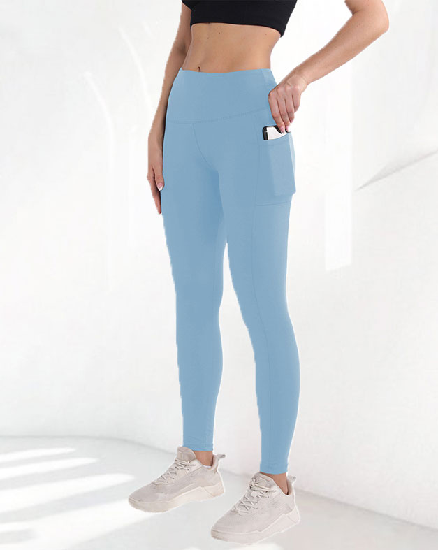 Yogabukser med høy midje og lommer