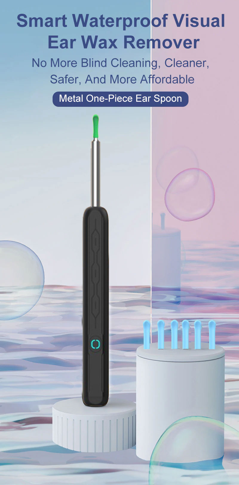Smart vanntett visuell ørevoksfjerner