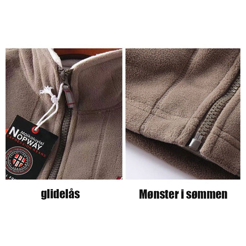 Dobbeltlags hettejakke (originalt produkt av høy kvalitet)/Reversibel polar fleecejakke