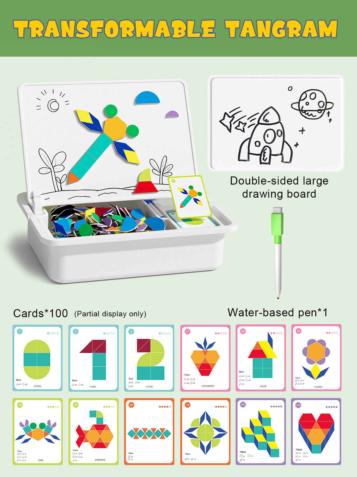(Gratis frakt)Magnetiske puslespill Ansiktsutkledning Reisespill Dobbeltsidet Førskole Pedagogisk Læringsleker for Barn