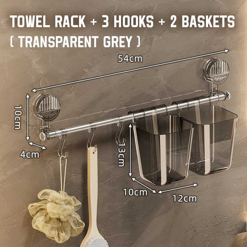 Sterkt uttrekkbart håndklestativ med sugekopp