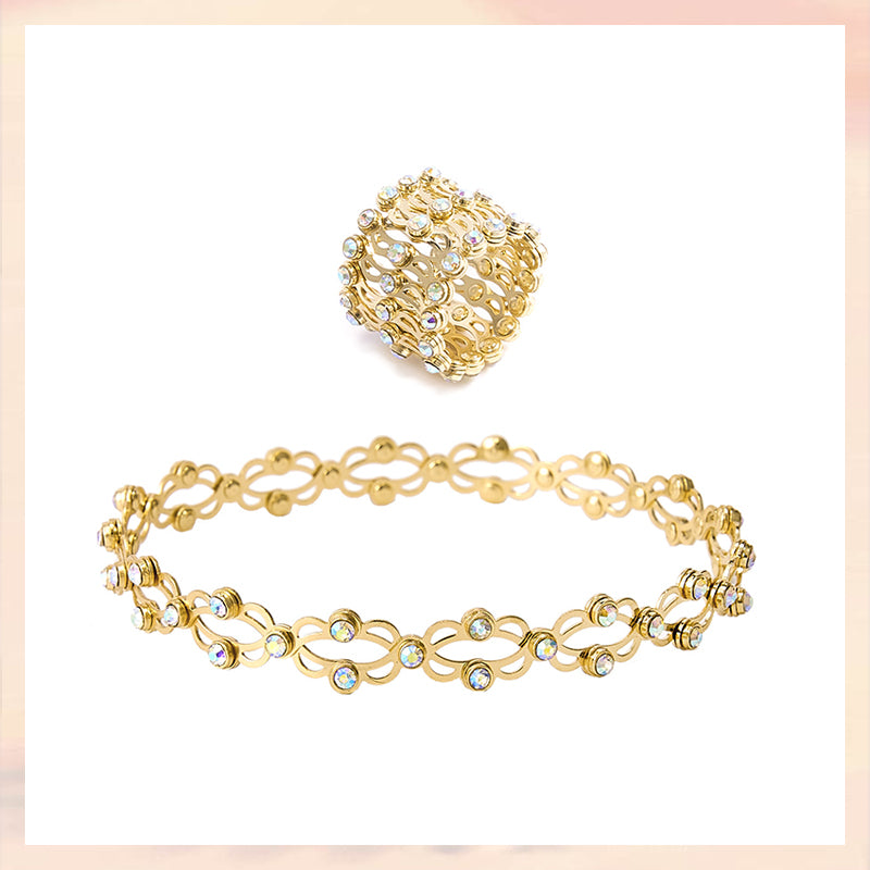 2 i 1 Justerbar magnetisk terapi transformerende armbånd ring