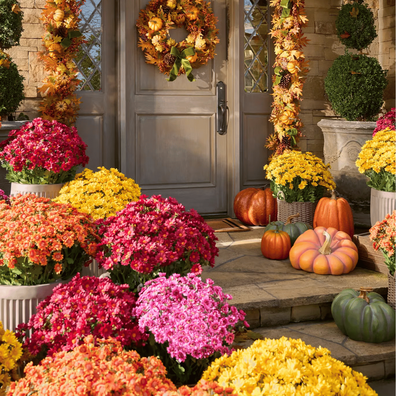 đ„Siste dag! Kun 26 NOK per stk â Kunstige utendĂžrsblomster âSunset Mumsâ â UV-bestandige, vanntette og vindtette