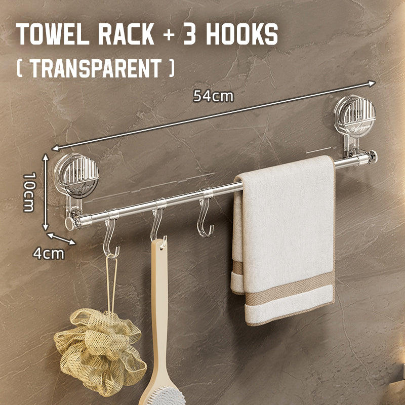 Sterkt uttrekkbart håndklestativ med sugekopp