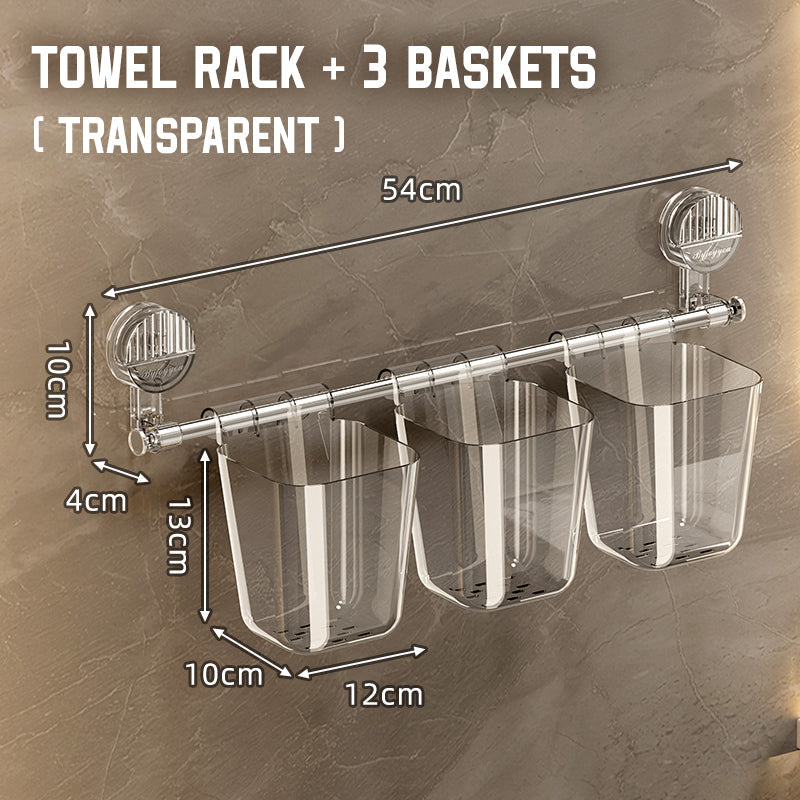 Sterkt uttrekkbart håndklestativ med sugekopp
