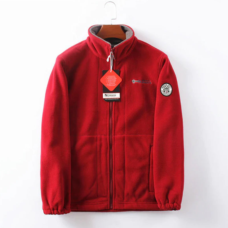 Dobbeltlags hettejakke (originalt produkt av høy kvalitet)/Reversibel polar fleecejakke