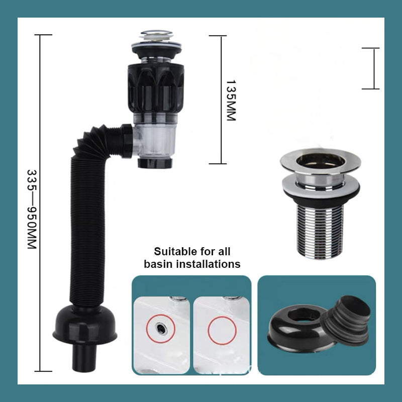 Teleskopisk avløpsrør mot lukt