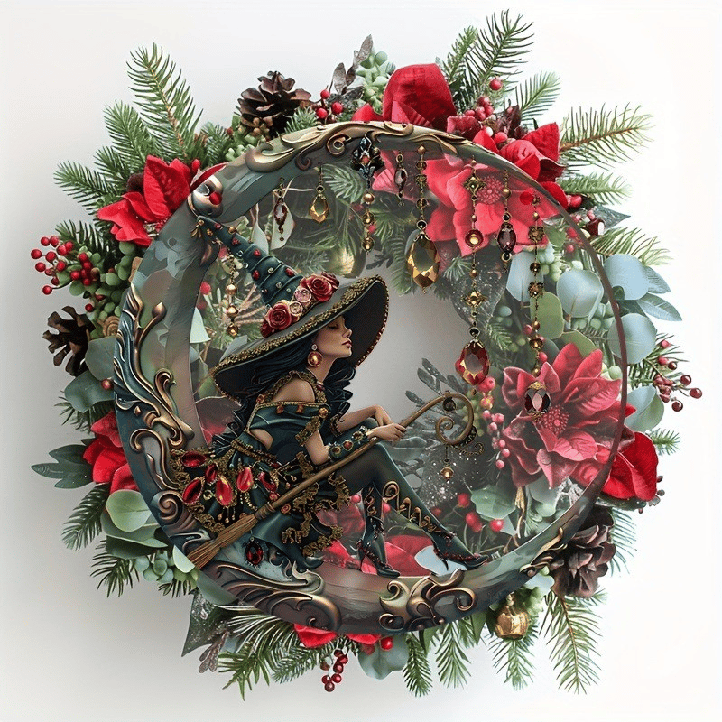 Dørhengsel med heksetema / 🧙♀️ Vakker heks – Personlig solfanger-pynt til å henge i vinduet