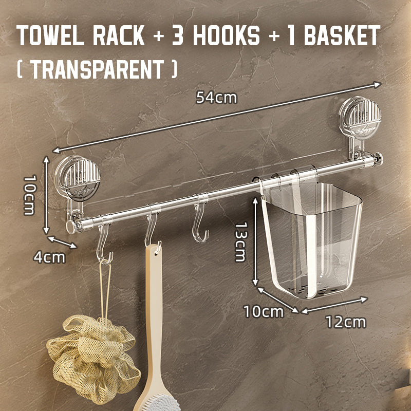 Sterkt uttrekkbart håndklestativ med sugekopp