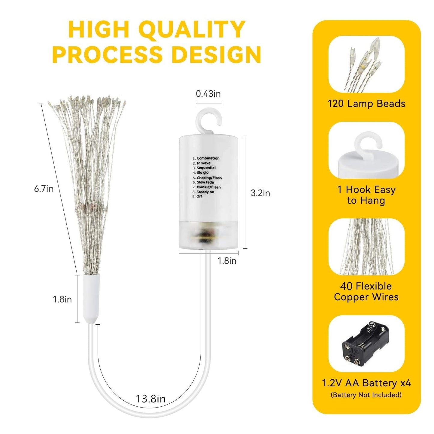 🎄Hengende Starburst Solar Fairy Lights til jul