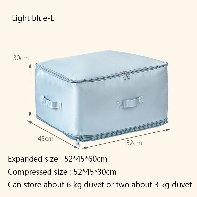 Komprimert oppbevaringspose for dyner med stor kapasitet