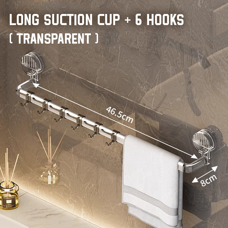 Sterkt uttrekkbart håndklestativ med sugekopp