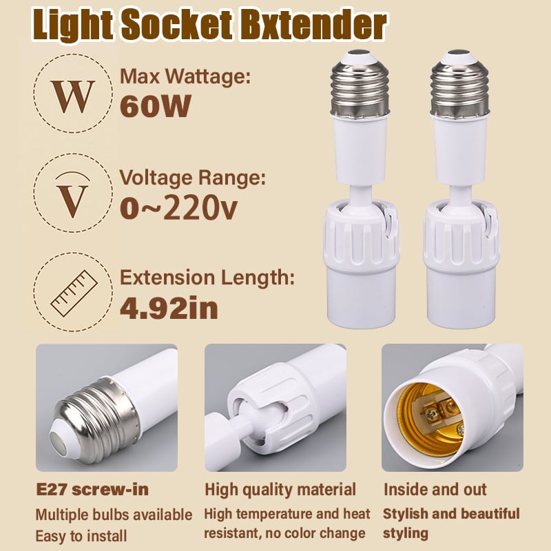 Universal 360° bøybar lyspæreforlenger