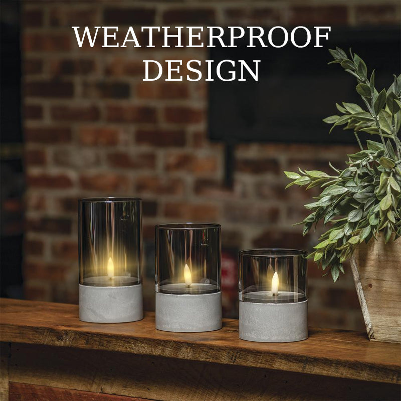 2025 Hot Sale 🔥Grå LED-lys i glass (3 stk)}