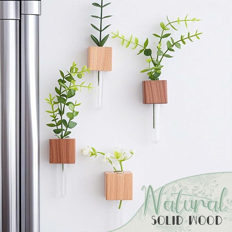 Blomsteroppsats i tre Kjøleskapsmagnet