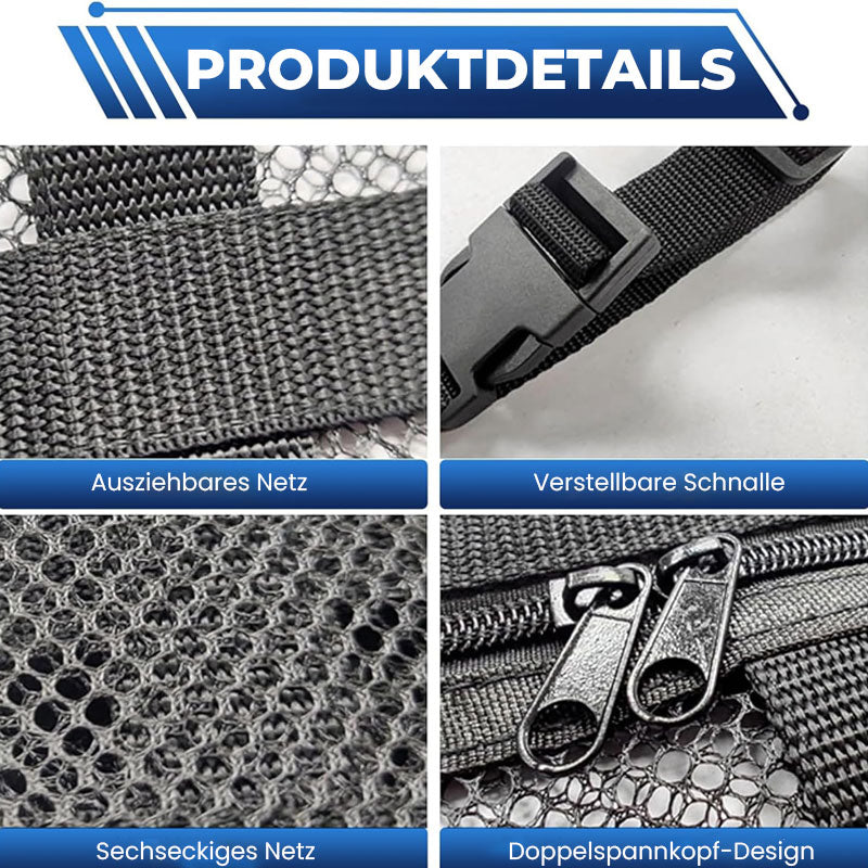 Hengende nettingoppbevaringspose til biltaket