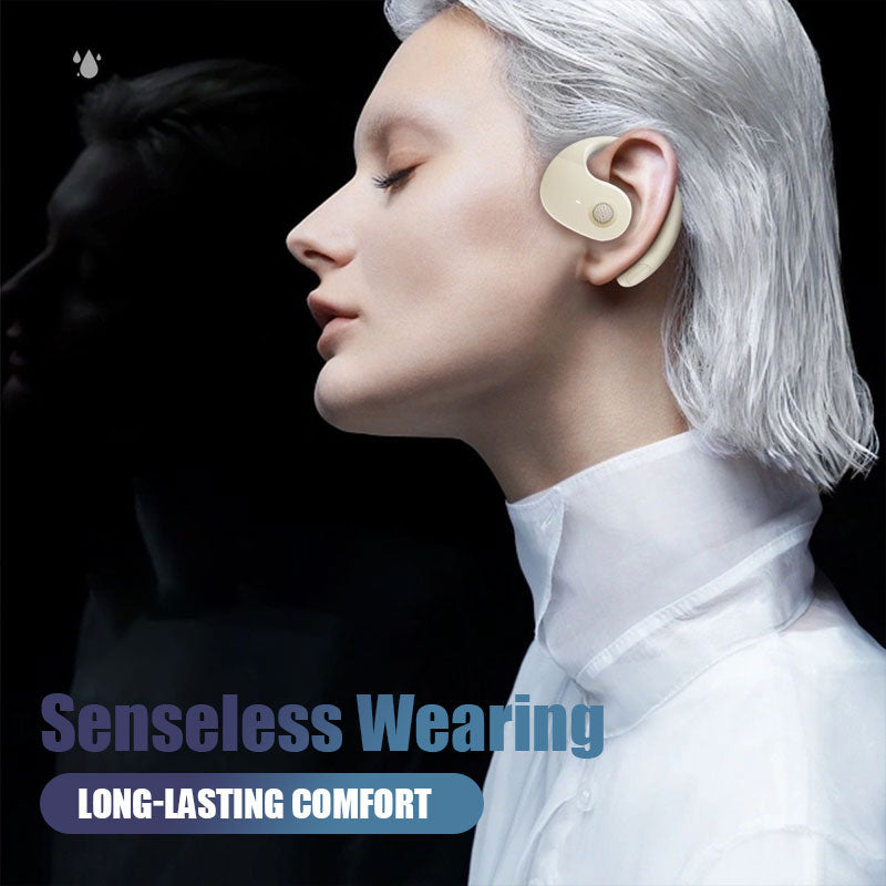 Trådløse, støydempende hodetelefoner med benledning i øret