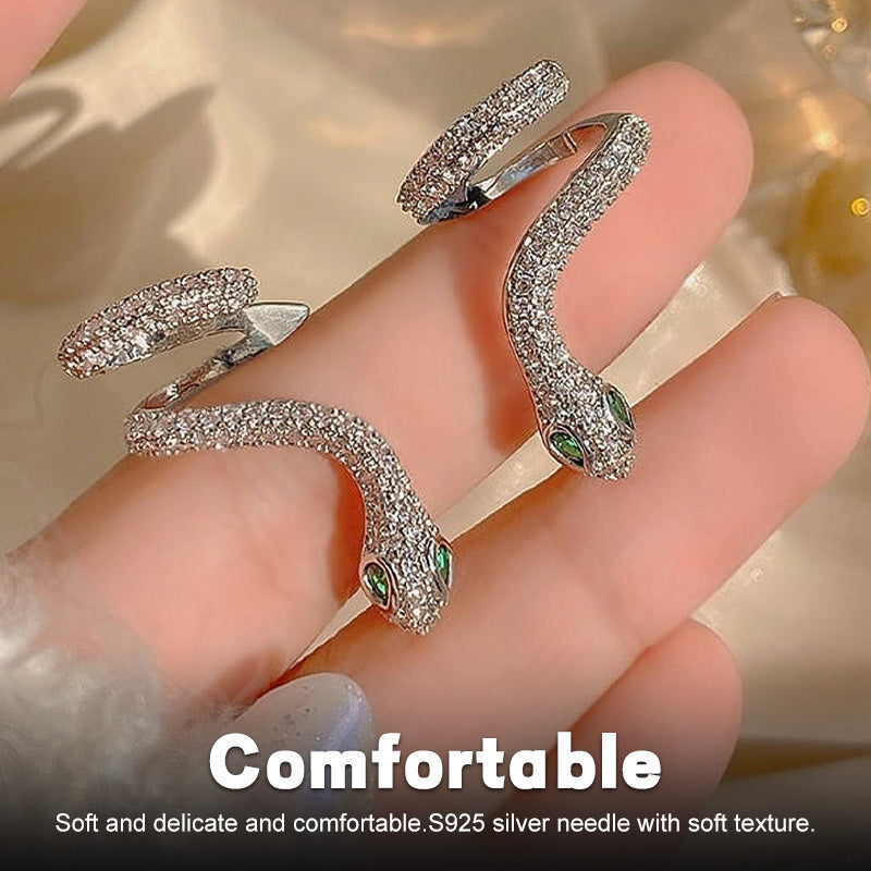 Smart slangeformet øreklips i sølv🐍