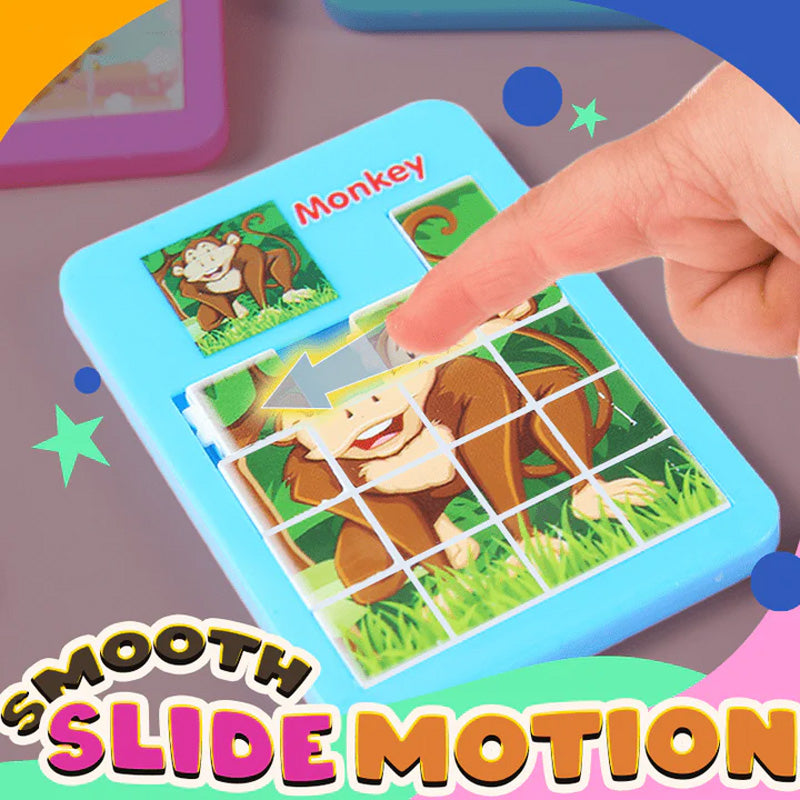 Morsomt puslespill med glidende stikksagfliser (SETT MED 5 STK)