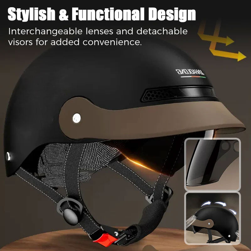 (Gratis frakt)🛡️Pustende, lett, støtsikker motorsykkelhjelm