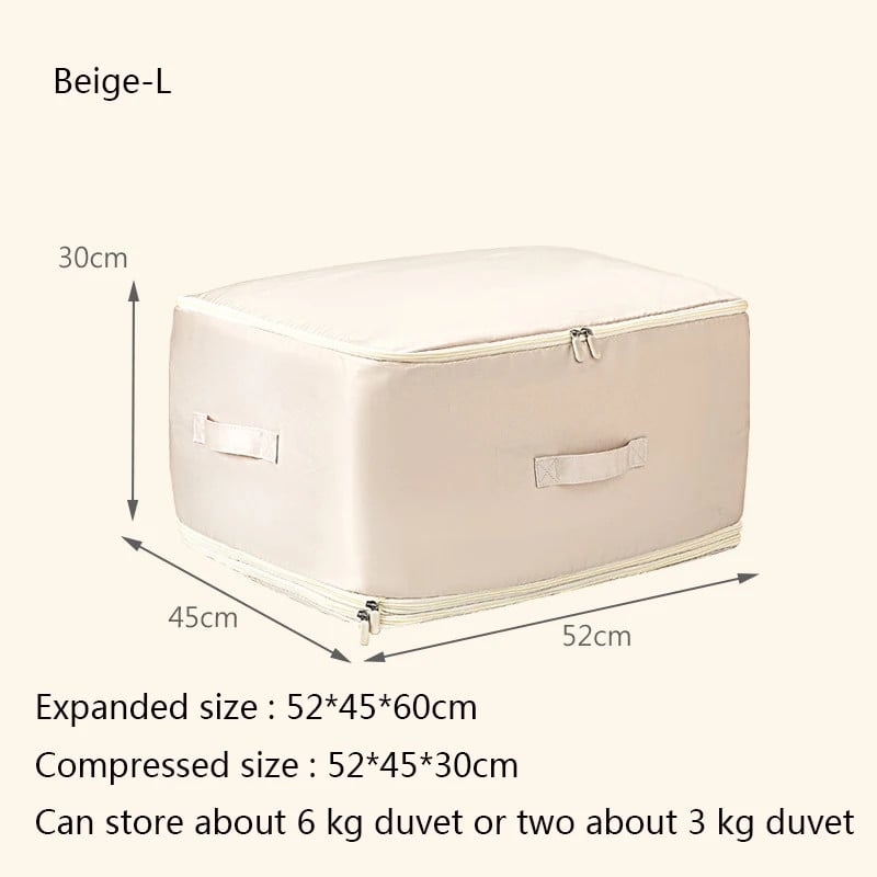 Komprimert oppbevaringspose for dyner med stor kapasitet