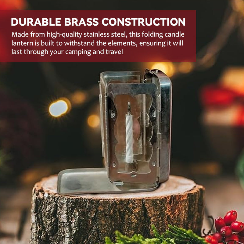 Sammenleggbar lommelyslykt med stearinlys