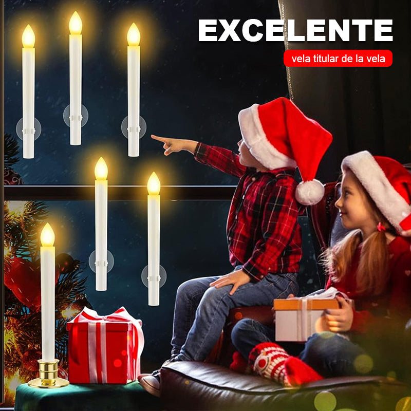 🎄 Julespesial 🔥 6 stk flammeløse LED-vinduslys