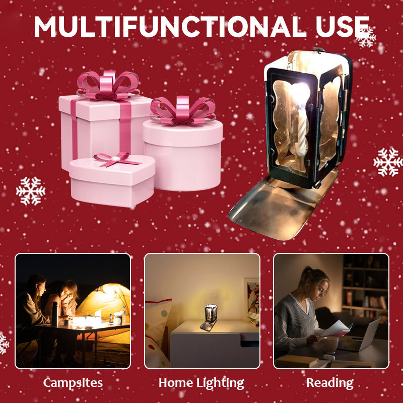 Sammenleggbar lommelyslykt med stearinlys