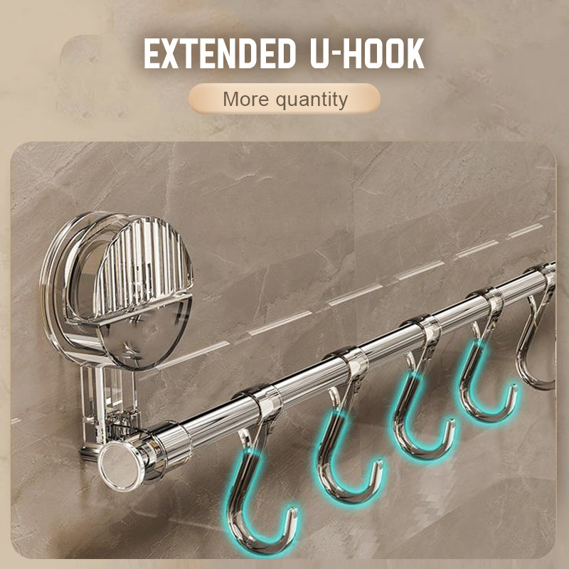 Sterkt uttrekkbart håndklestativ med sugekopp