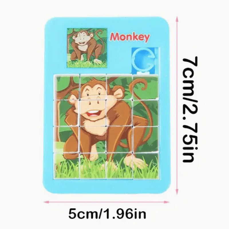 Morsomt puslespill med glidende stikksagfliser (SETT MED 5 STK)