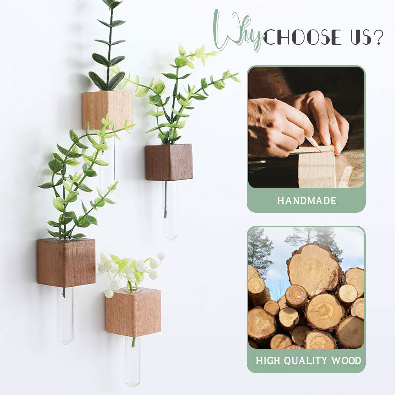 Blomsteroppsats i tre Kjøleskapsmagnet