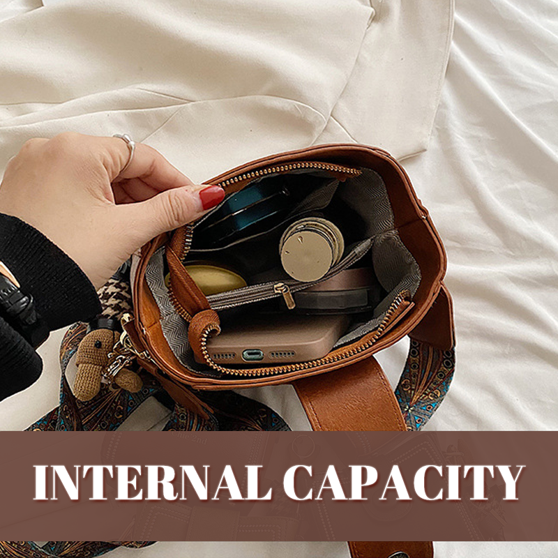 Allsidig retro bøtteveske