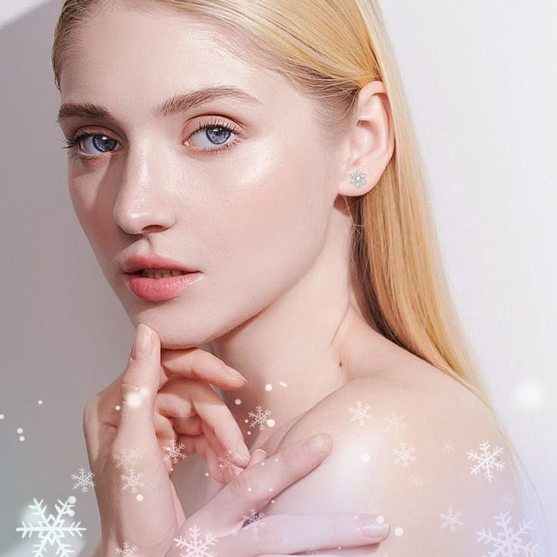 Øredobber i 925 sølv med snøfnugg - elegant vinterglamour