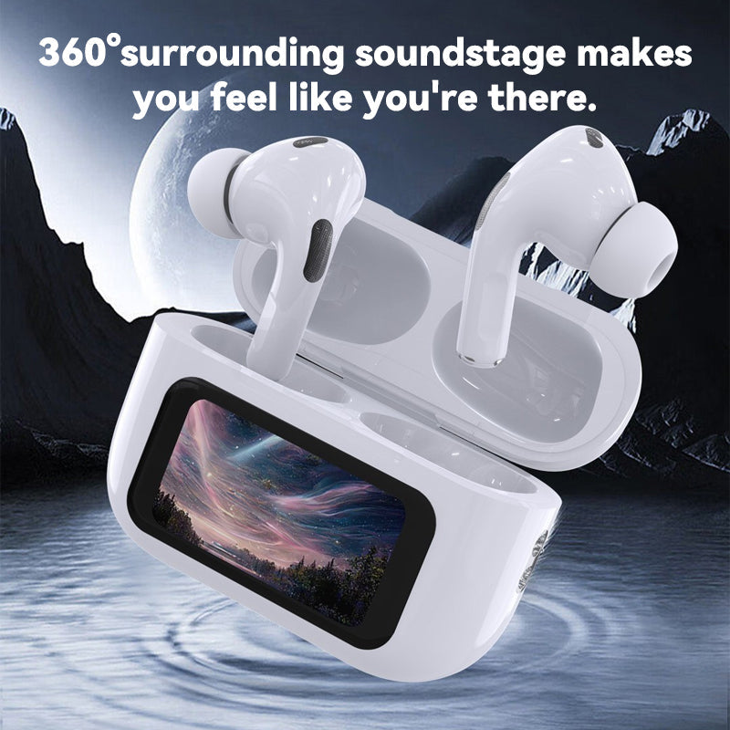 In-ear Bluetooth-øretelefoner med skjermvisning