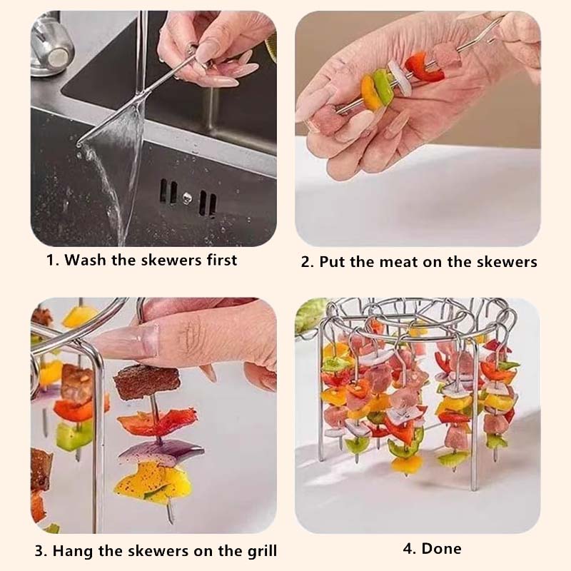 🔥 Grillspydstativ til luftfryser | 360 ° jevn matlaging, sprø og saftig! 🍢