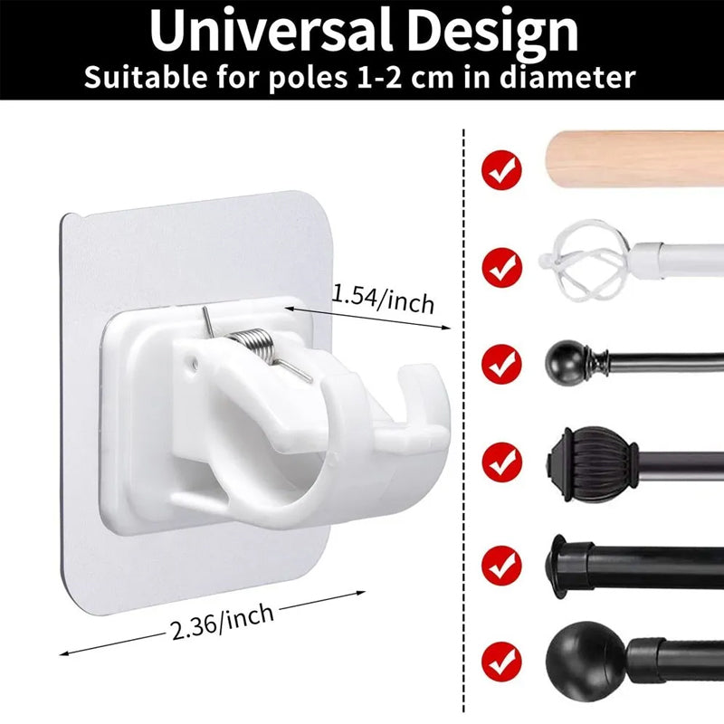 Spikerfrie justerbare stangbrakettholdere (2 stk.)