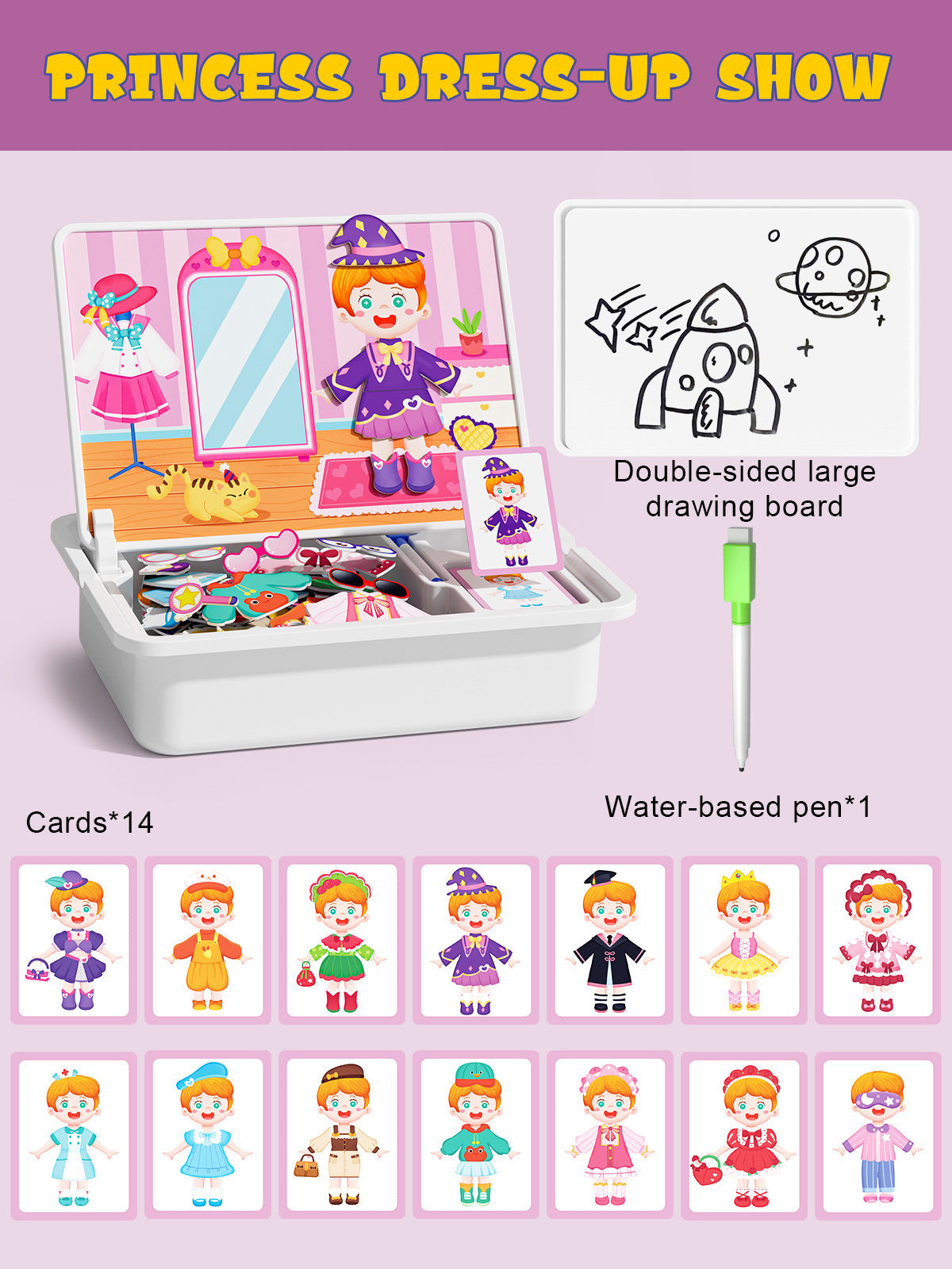 (Gratis frakt)Magnetiske puslespill Ansiktsutkledning Reisespill Dobbeltsidet Førskole Pedagogisk Læringsleker for Barn