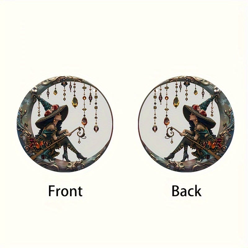 Dørhengsel med heksetema / 🧙♀️ Vakker heks – Personlig solfanger-pynt til å henge i vinduet