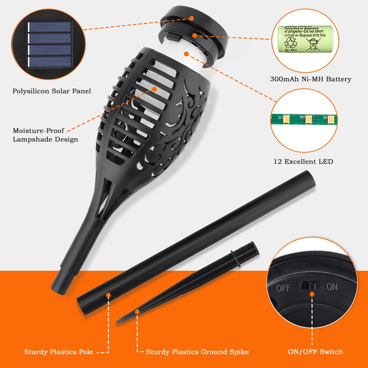 🔥2025 solcellelamper - utendørs dekor med blafrende flammer