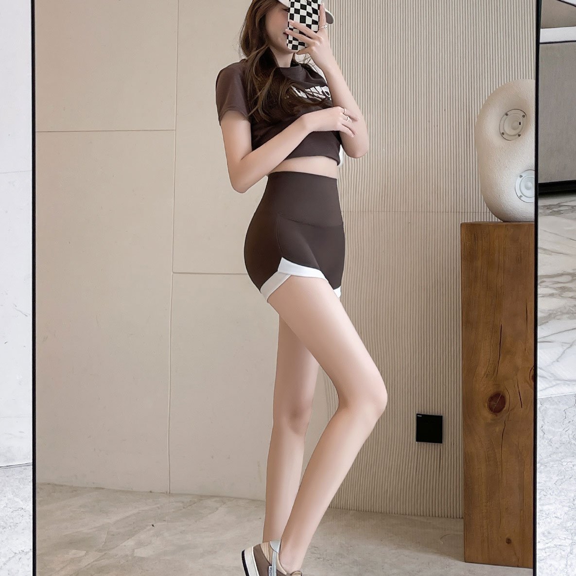 Sømløs sommershorts med minihai