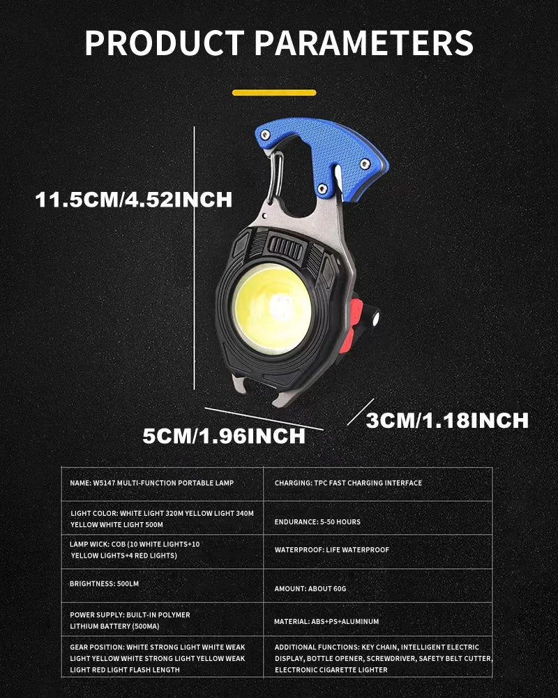 💡2024 Ny ankomst Oppgradering 8 i 1 multifunksjonell bærbar nødlys