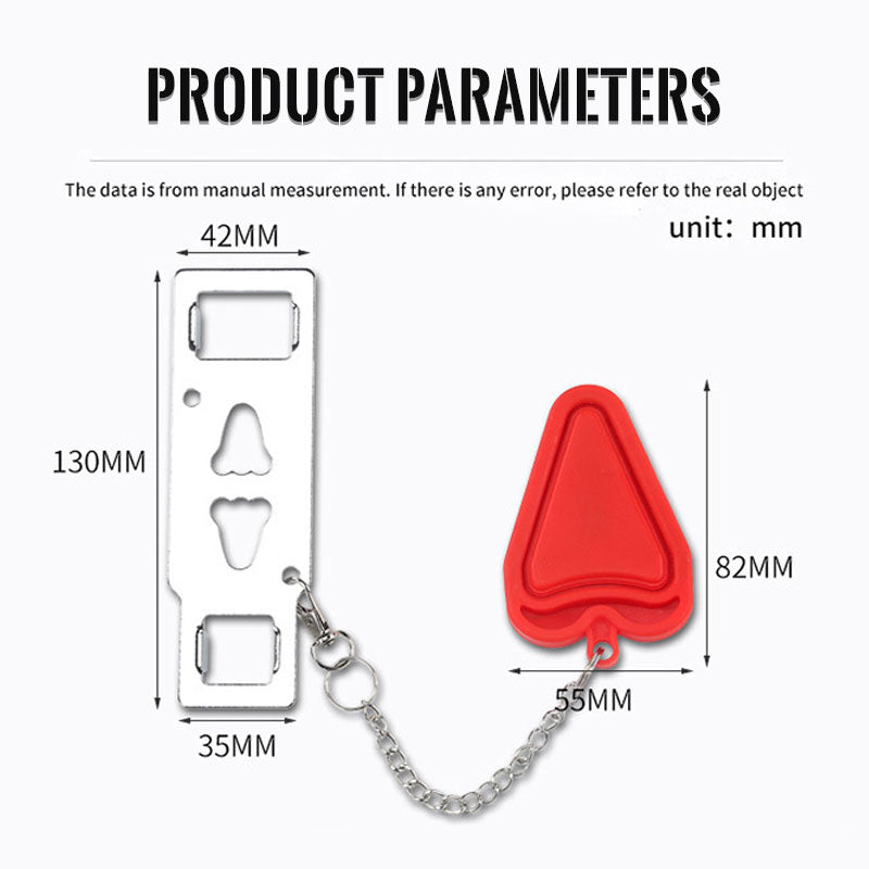 Tyverisikret dørstopper for reiser