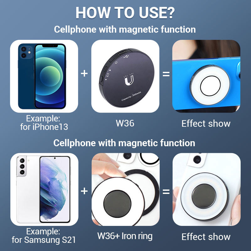 Magnetisk påfyllingslys for ringetelefon med klips