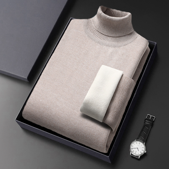 {Gratis Frakt}Høykvalitets Turtleneck Kashmirgenser For Menn Om Vinteren
