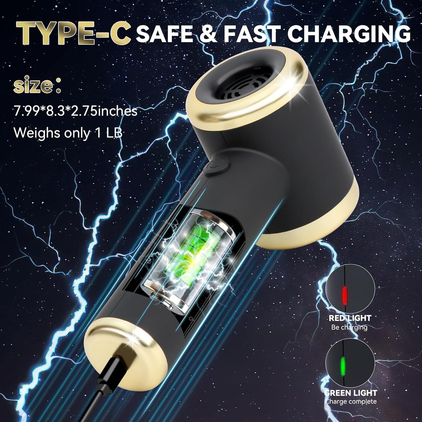 （Gratis Frakt）Bærbar batteridrevet trykkluftstøvsuger