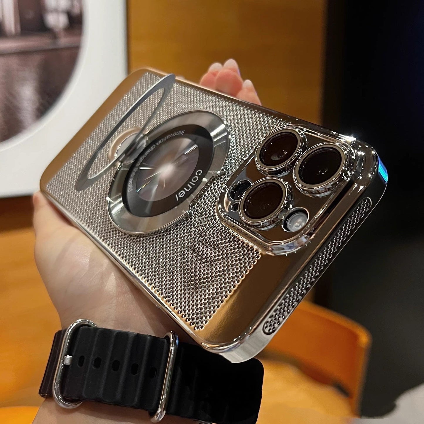 360° roterende telefonveske med stativ, avansert varmespredning og magnetisk ladestøtte