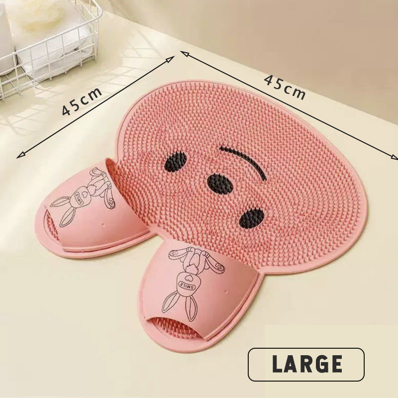 Massasjepute av silikon med kaninfotmassasjepute for fotvask