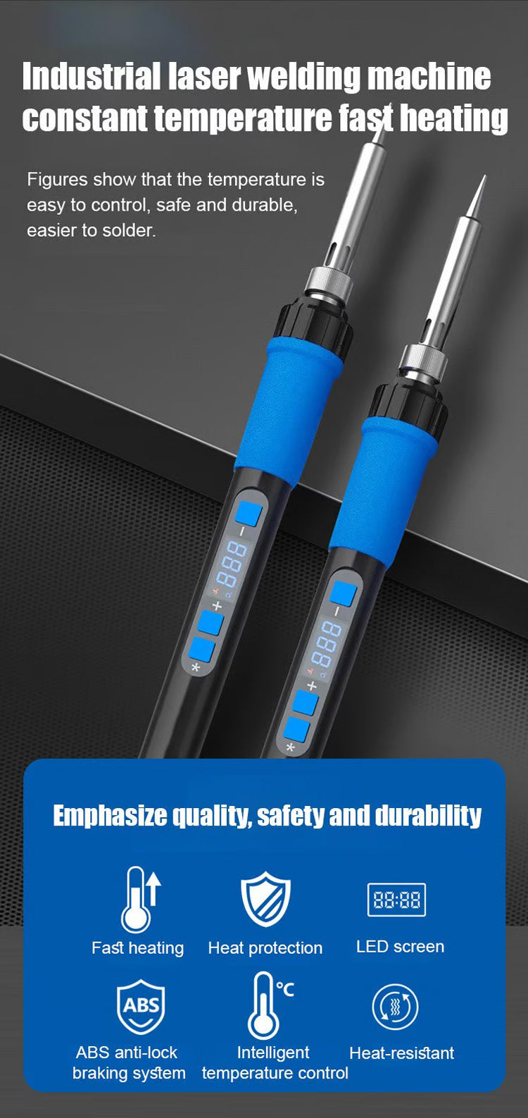 Loddebolt med innvendig oppvarming og konstant temperatur