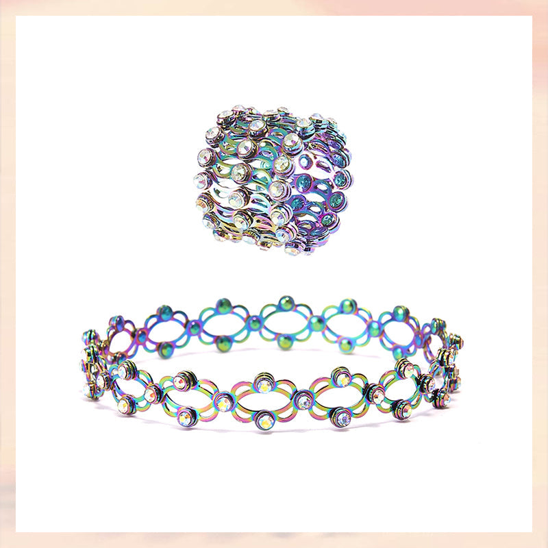 2 i 1 Justerbar magnetisk terapi transformerende armbånd ring